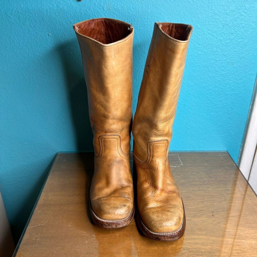 Frye Tan Heeled Boots
